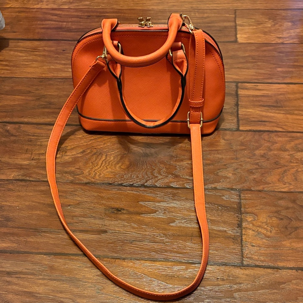 Orange Structured Handbag